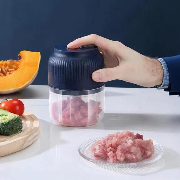 Electric Garlic Chopper, Mini Portable Veggie Chopper, 250ML Garlic Grinder Masher Onion Grinder, Blender To Vegetable, Wireless Food Processor For Ginger, Chili, Fruit, Meat