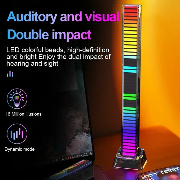 RGB Sound Pickup Lamp LED Atmosphere Lights Music Sync Muticolor Music Rhythm Light For Party Esports Room Automobile Decoration
